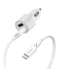 OtterBox Dual USB 12W Car Charger w/ Lightning Cable 4ft - White