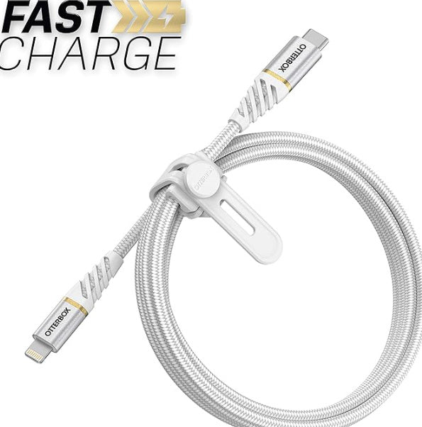 OtterBox Charge/Sync Fast Charge Lightning to USB-C Cable 3ft - White