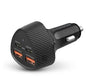 HyperGear 50W Dual USB-A & USB-C Fast Car Charger - Black