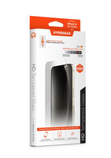 HyperGear iPhone 14/13/13 Pro HD Tempered Glass Screen Protector w/EZ Installation Applicator Tray