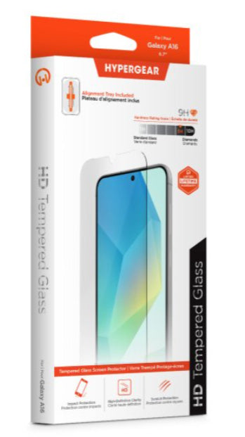 HyperGear Samsung Galaxy A16 Tempered Glass Screen Protector w/Installation Tray