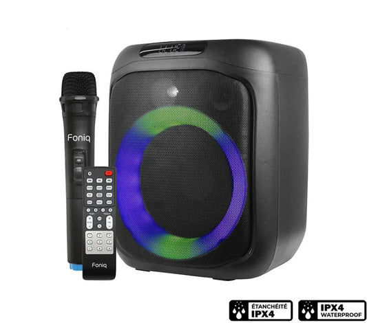 Foniq Atom Karaoke-Style Party Speaker with LED Light Show