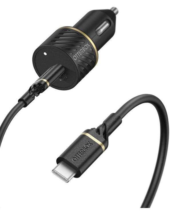 Otterbox Fast Charge PD Car Charger USB-C 20W w/ USB-C Cable 3.3 ft - Black