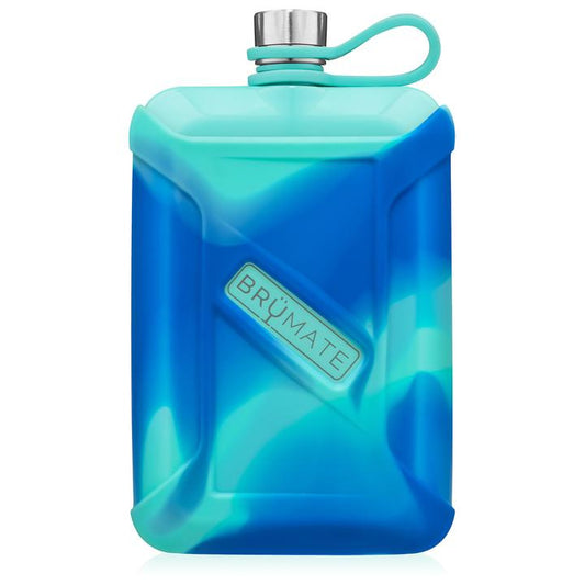 BruMate Liquor Canteen (8oz) - Aqua Swirl