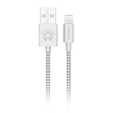 HyperGear 6 ft. Lightning Braided Charge and Sync Cable - White