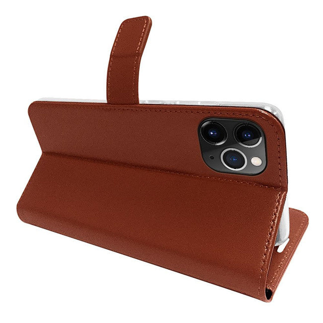 Valenta iPhone 12/12 Pro Book Case Leather Gel Skin - Brown