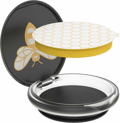 PopSockets - PopGrip Lips - Burt's Bees Bee Logo Black